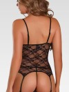 Siyah Dantelli Jartiyer Set