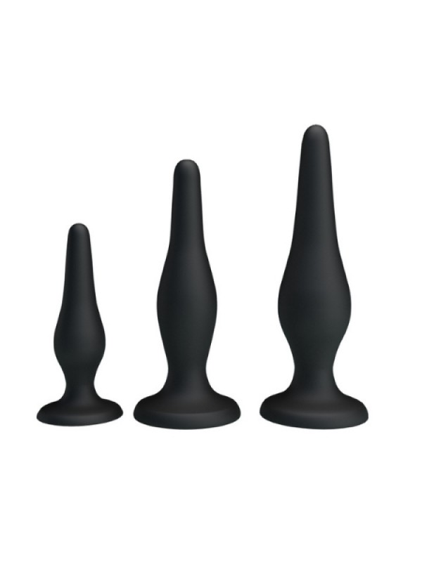 Siyah Silikon Anal Tıkaç Set Siyah Silikon Anal Tıkaç Set