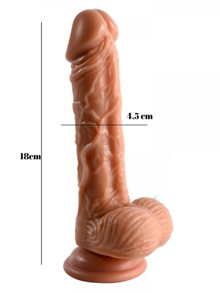 Gerçekçi Çoklu Titreşimli 18cm Dildo Vibratör