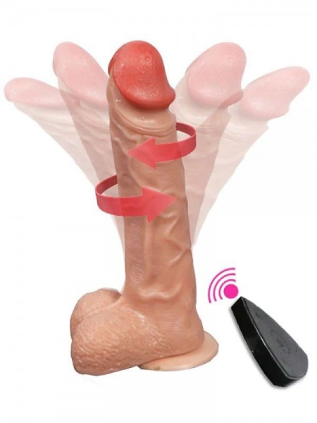 Şarjlı Titreşimli Döner Başlı Gerçekçi Vibratör Dildo 20.5cm